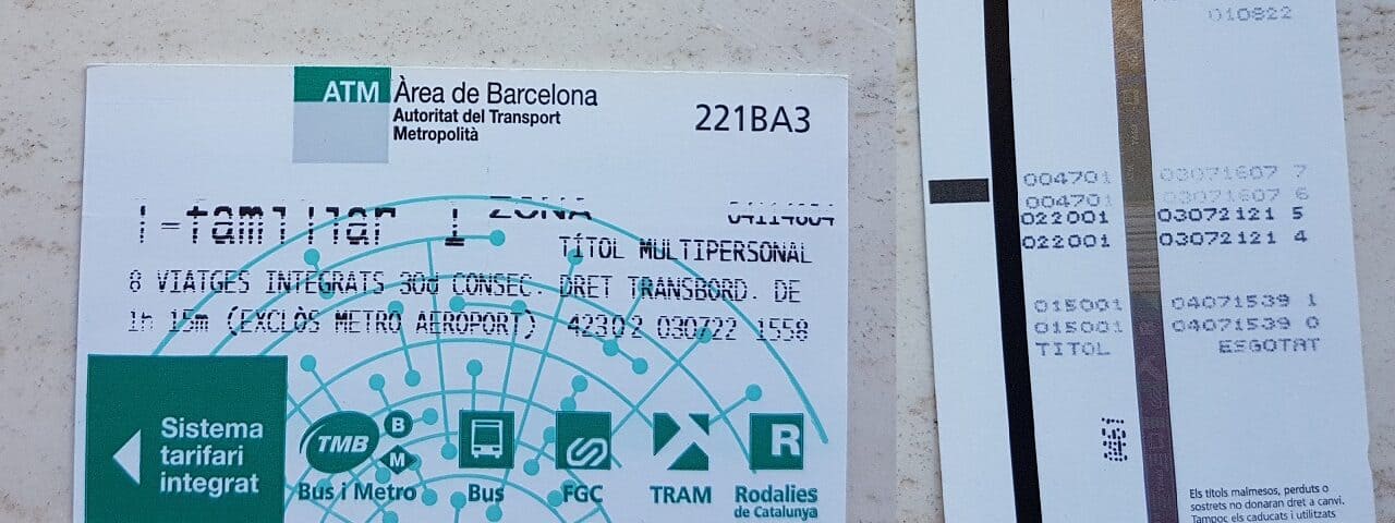 Biglietto T-Familiar mezzi pubblici di Barcellona
