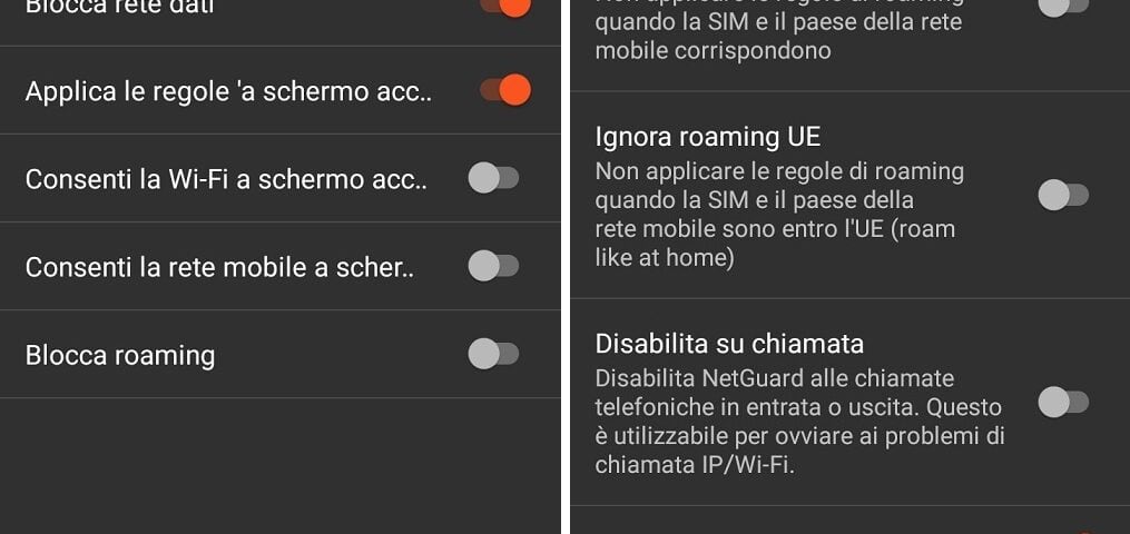 impostazioni di netguard