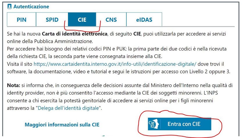 Come accedere con CIE