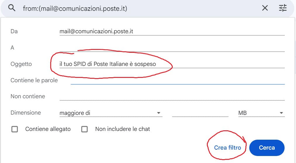 come creare un filtro gmail - passo 1